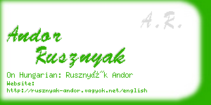 andor rusznyak business card